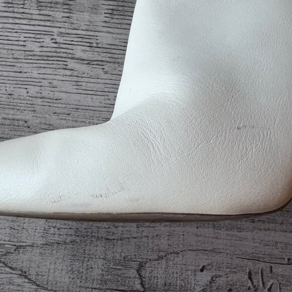 Marc Fisher Womens Glorify Leather Pointed Toe Zipper Boots Ivory Size 10 - Picture 11 of 12